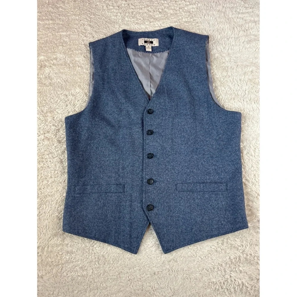 Joseph Abboud Suit Vest Small Blue Heathered Five Button Waistcoat Mens S